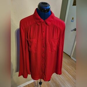 Torrid Vibrant Red Button-Down Shirt